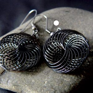 Spiral Black Earrings