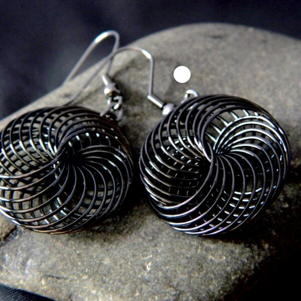 Spiral Black Earrings