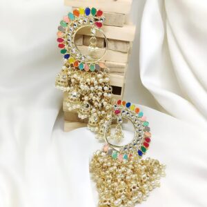 TripleOne Jhumki beads earrings for women