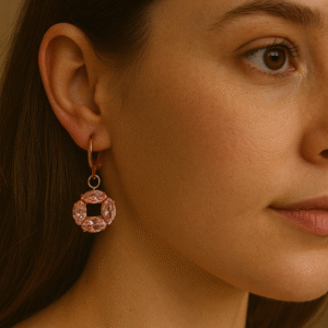 T11007- AD Rose Gold Earrings