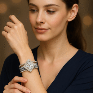 T16003-Silver Bracelet, Grey